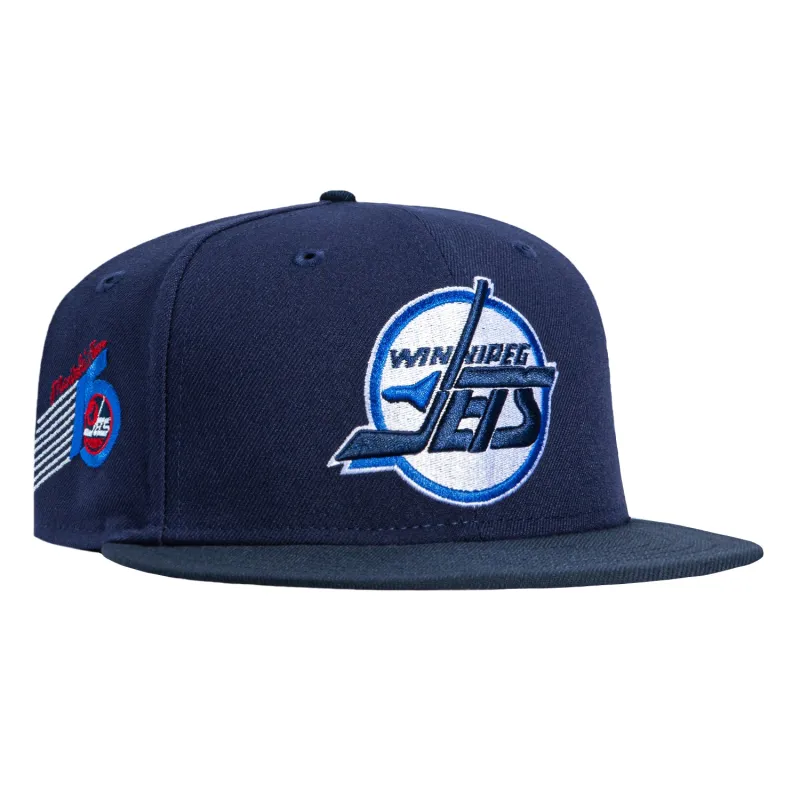 New Era 59Fifty Blue Ice Winnipeg Jets 15th Anniversary Patch Hat - Light Navy, Navy sold by Hat Club