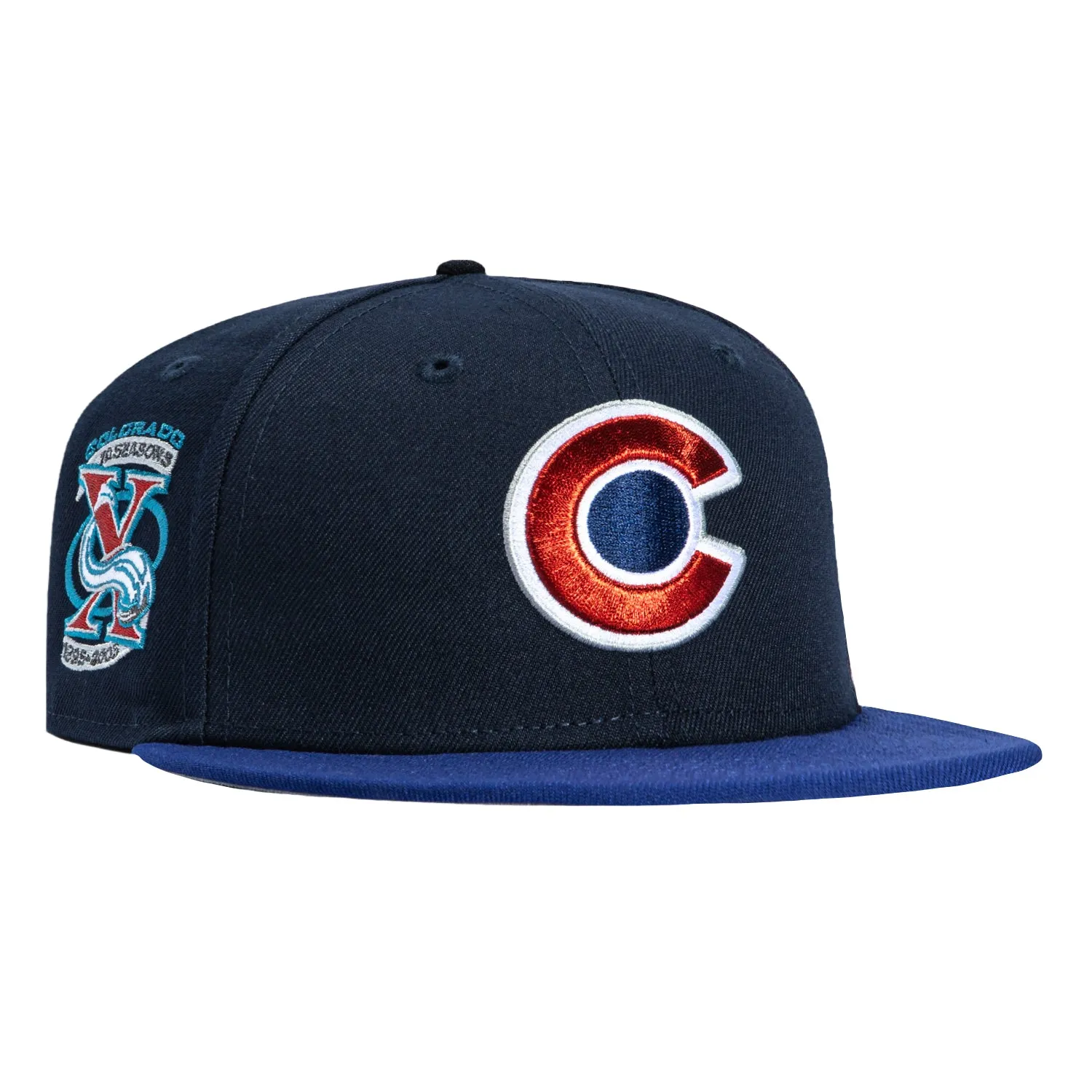 New Era 59Fifty Blue Ice Colorado Avalanche 10th Anniversary Patch Alternate Hat - Navy, Royal sold by Hat Club