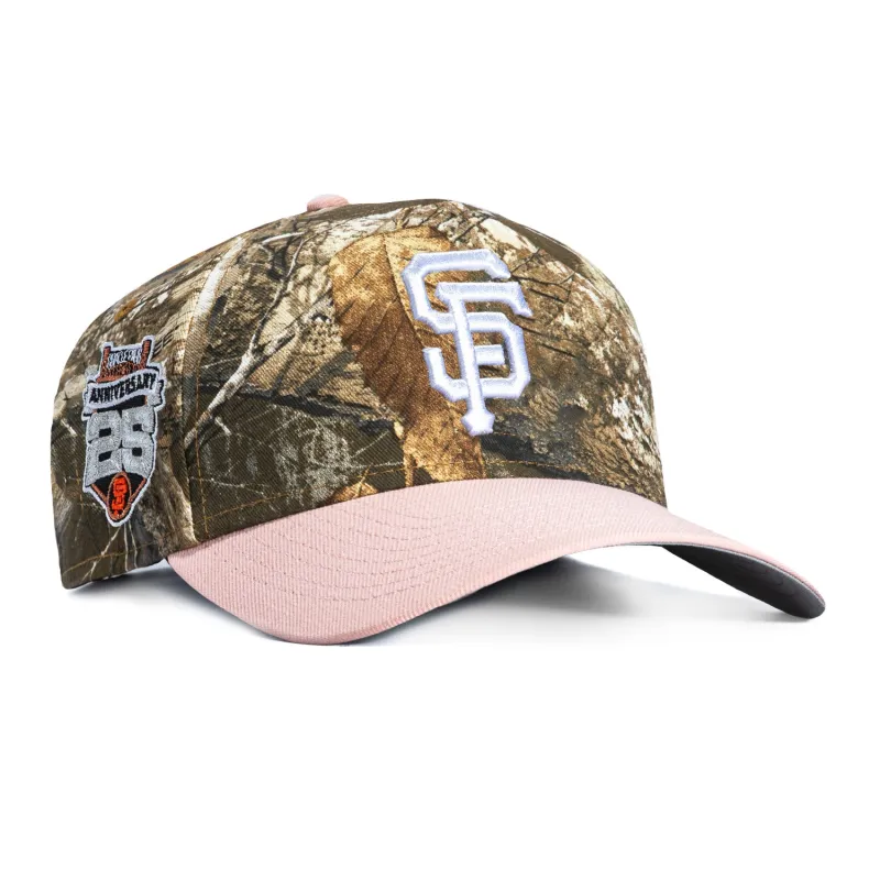 New Era 9Forty A-Frame San Francisco Giants 25th Anniversary Stadium Patch Snapback Hat - Realtree, Pink sold by Hat Club