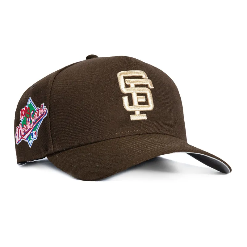 New Era 9Forty A-Frame San Francisco Giants 1989 World Series Patch Snapback Hat - Brown, Ivory made by New Era