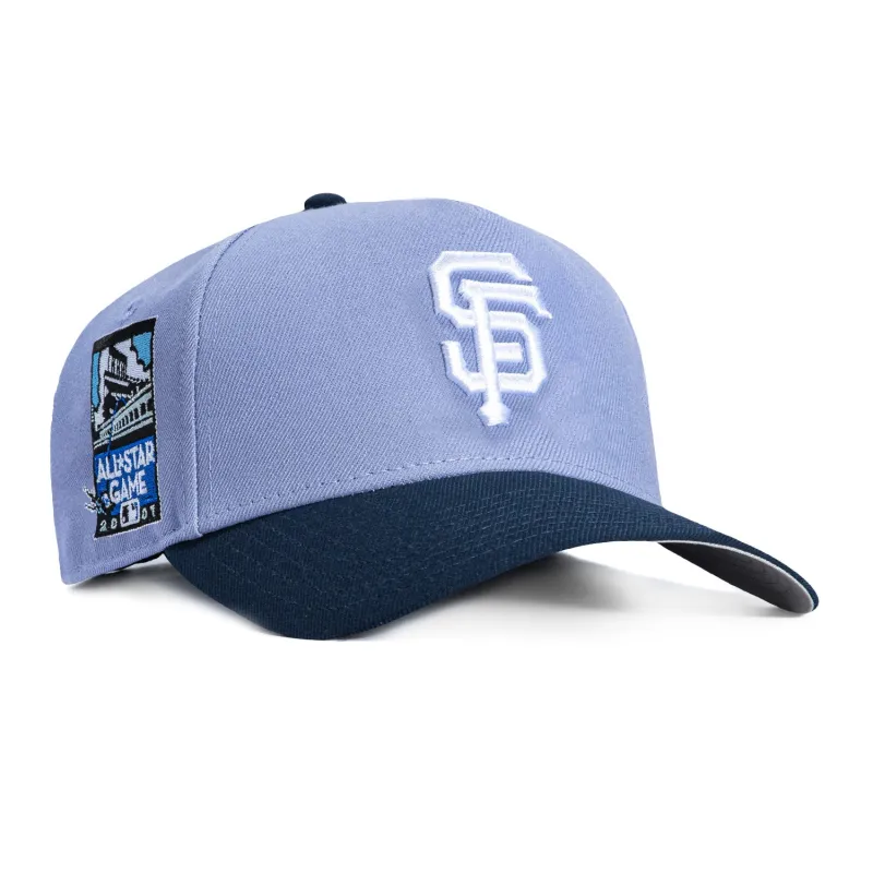 New Era 9Forty A-Frame San Francisco Giants 2007 All Star Game Patch Snapback Hat - Lavender, Navy made by New Era