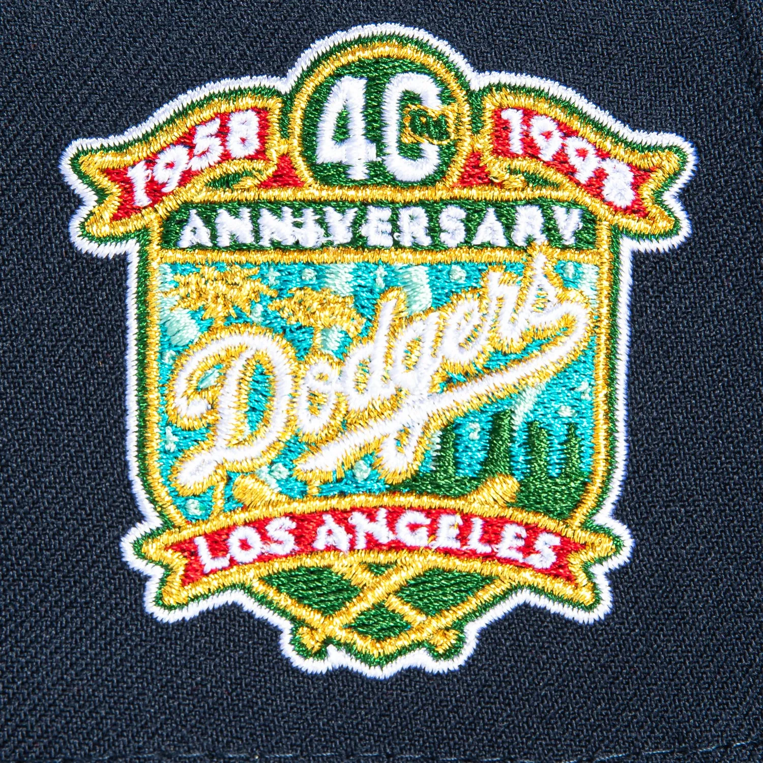 New Era 9Forty A-Frame Los Angeles Dodgers 40th Anniversary Patch Snapback Hat - Navy, Green sold by Hat Club product image thumbnail 4