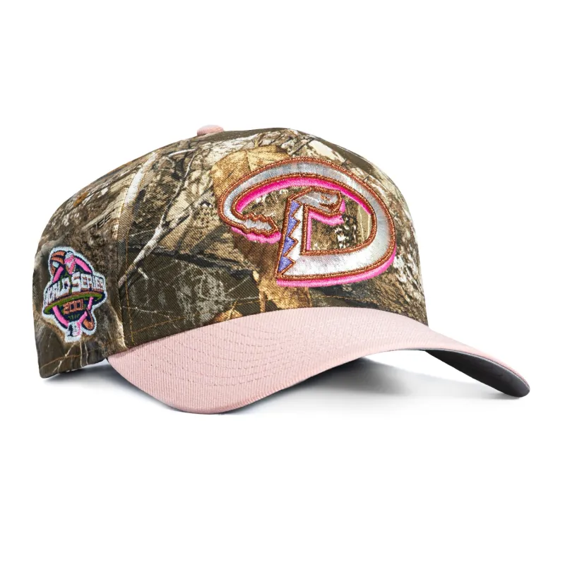 New Era 9Forty A-Frame Arizona Diamondbacks 2001 World Series Patch D Snapback Hat - Realtree, Pink made by New Era