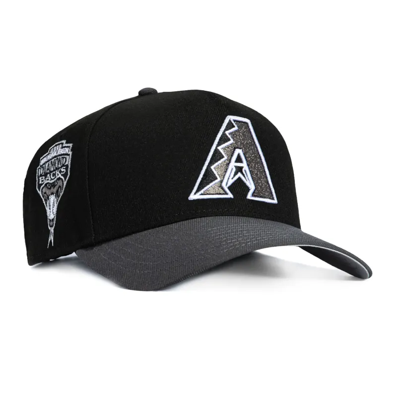 New Era 9Forty A-Frame Arizona Diamondbacks Inaugural Patch A Snapback Hat - Black, Graphite sold by Hat Club