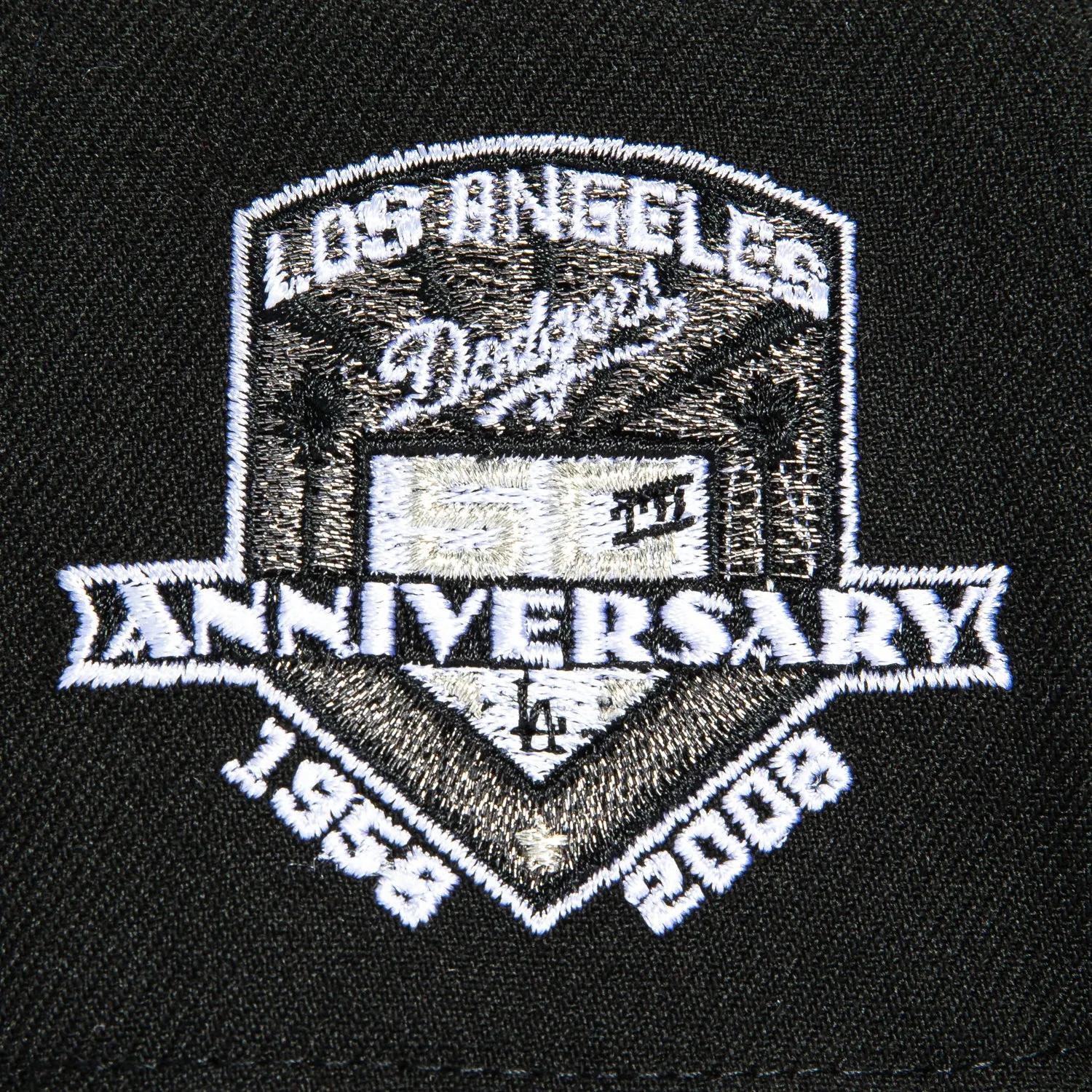 New Era 9Forty A-Frame Los Angeles Dodgers 50th Anniversary Patch Snapback Hat - Black, Graphite sold by Hat Club product image thumbnail 4