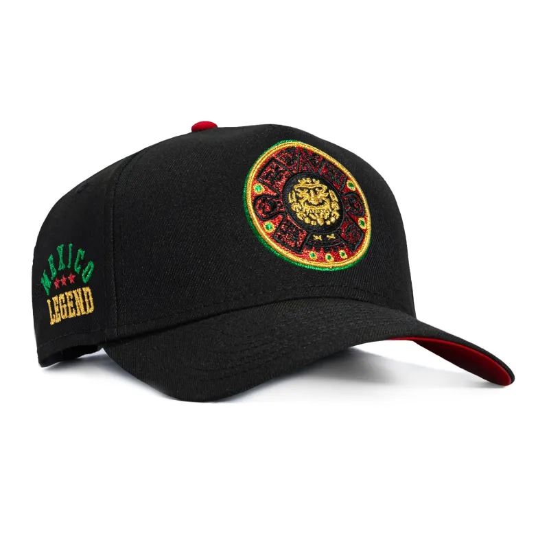New Era 9Forty A-Frame Mexico Medallion Mexico Legend Patch Snapback Red UV Hat - Black sold by Hat Club