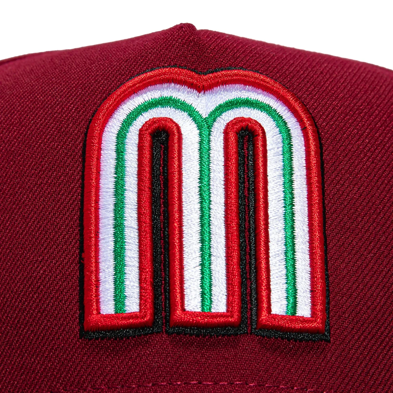 New Era 9Forty A-Frame Mexico World Baseball Classic Mexico Flag Patch Snapback Hat - Cardinal, Green sold by Hat Club product image thumbnail 3