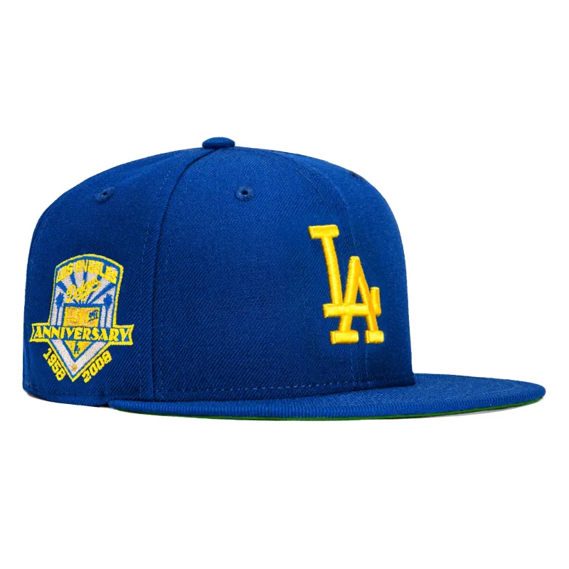 New Era 59Fifty Los Angeles Dodgers 50th Anniversary Patch Hat - Royal, Gold sold by Hat Club