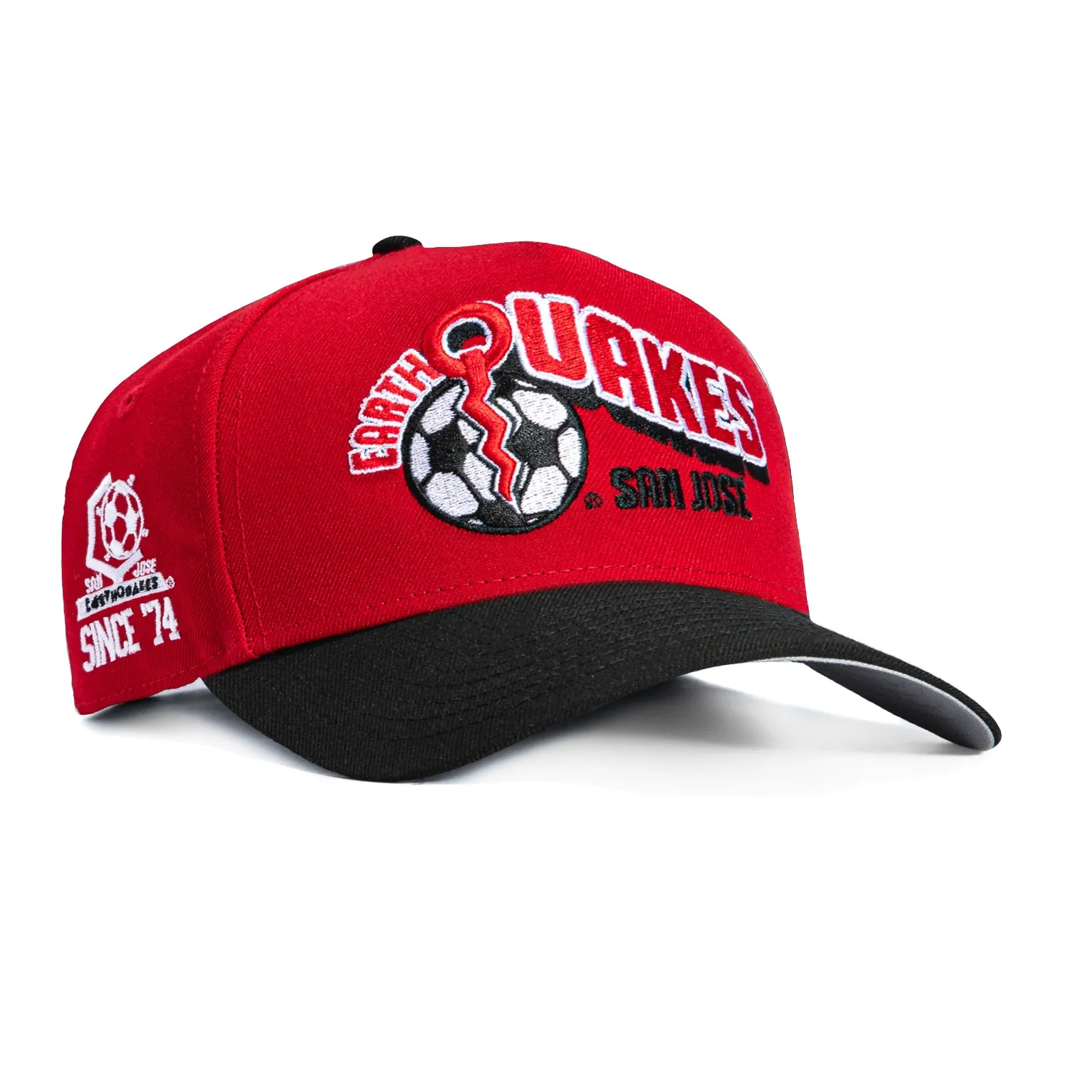 New Era 9Forty A-Frame San Jose Earthquakes Since 1974 Patch Snapback Hat - Red, Black sold by Hat Club