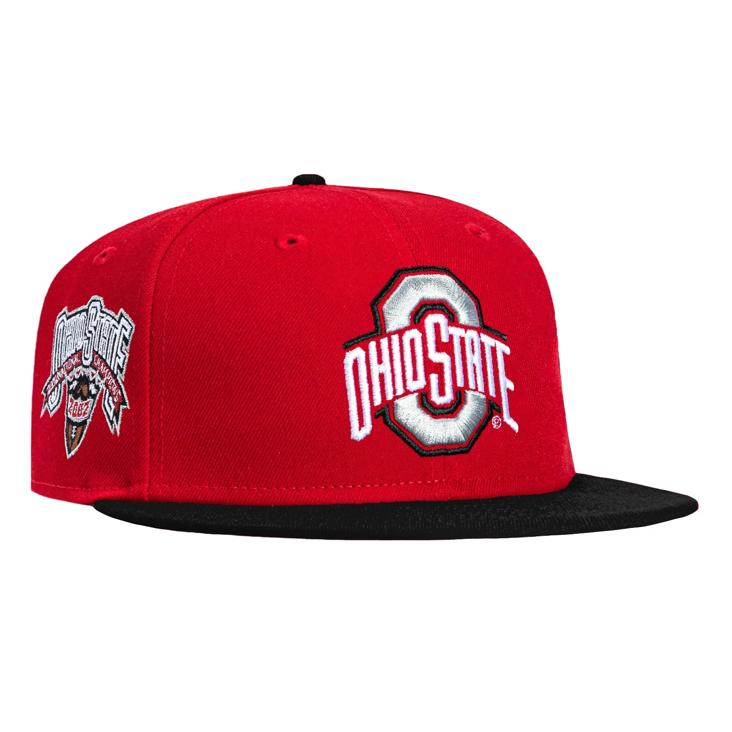 New Era 59Fifty Ohio State Buckeyes 2002 National Champions Patch Hat - Red, Black sold by Hat Club