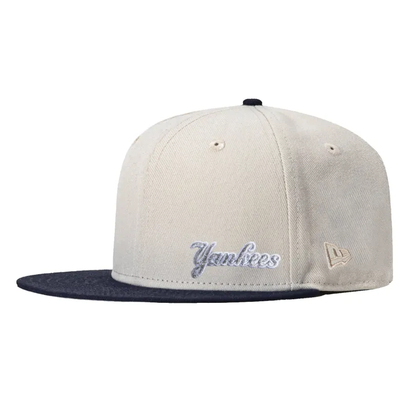New Era 59Fifty Flawless Script New York Yankees 1996 World Series Patch Hat - Stone, Navy sold by Hat Club