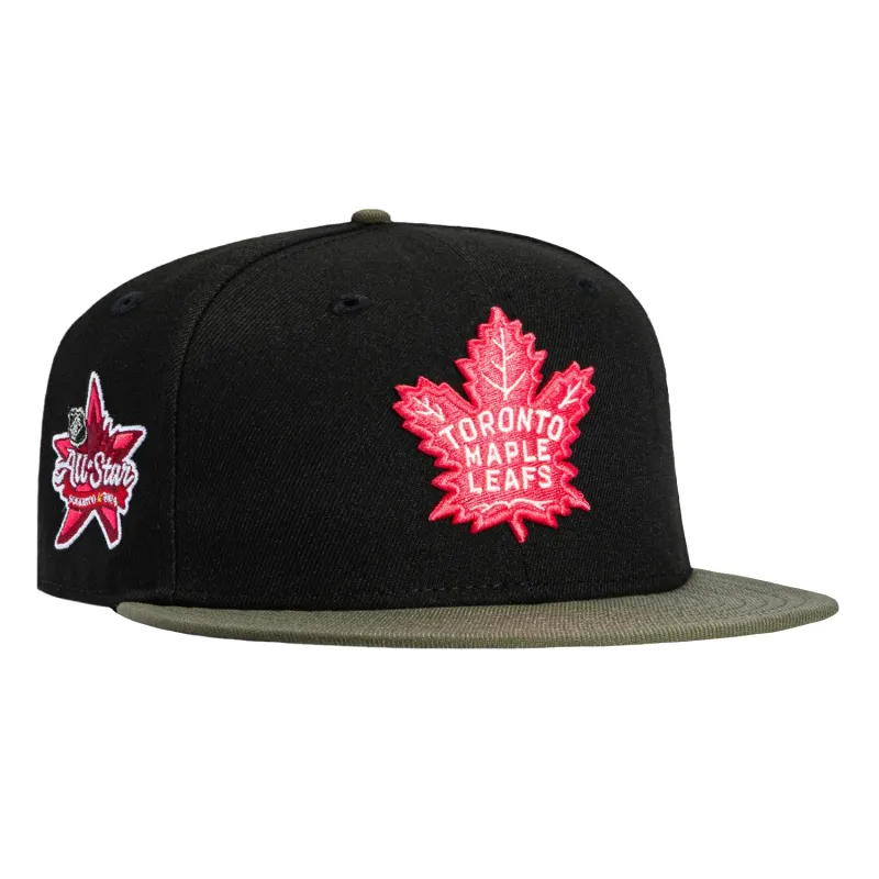 New Era 59Fifty Toronto Maple Leafs 2024 All Star Game Patch Hat - Black, Olive, Infrared sold by Hat Club