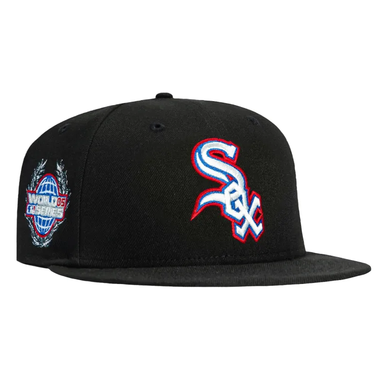 New Era 59Fifty Chicago White Sox 2005 World Series Patch Hat - Black, Ivory, Royal, Red sold by Hat Club