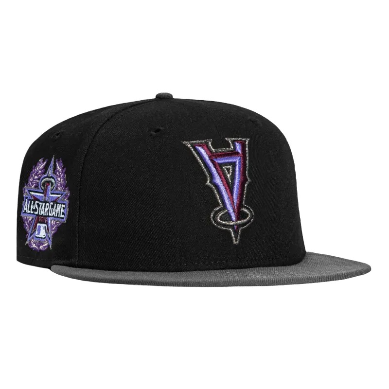 New Era 59Fifty Los Angeles Angels 2010 All Star Game Patch Upside Down Lavender UV Hat - Black, Graphite, Lavender sold by Hat Club