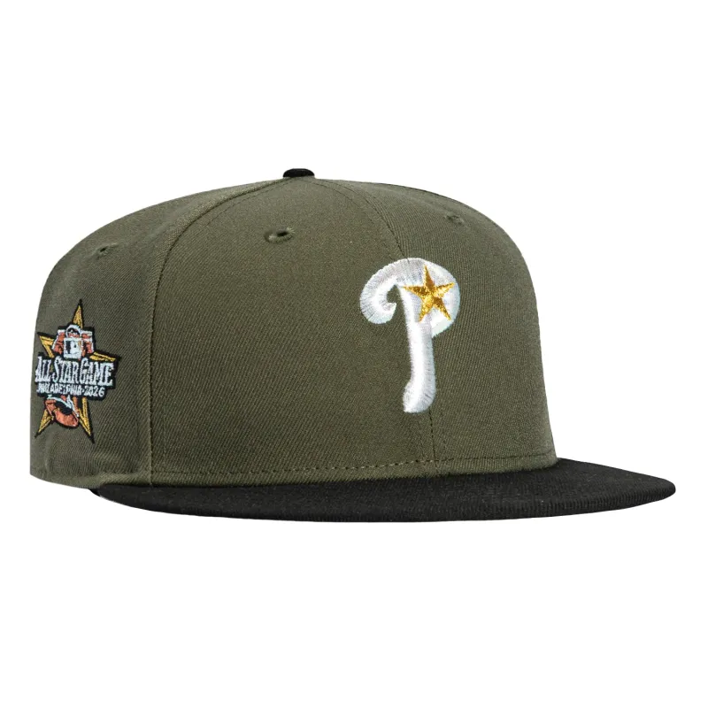 New Era 59Fifty Philadelphia Phillies 2026 All Star Game Patch Alternate Hat - Olive, Black sold by Hat Club