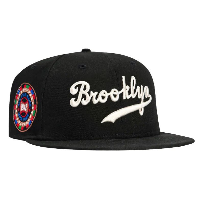 New Era 59Fifty Brooklyn Dodgers 1942 All Star Game Patch Script Hat - Black, Ivory sold by Hat Club