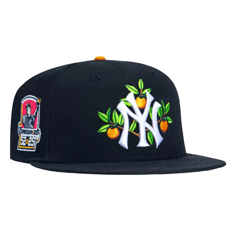New Era 59Fifty New York Yankees 2025 Hall of Fame Patch Grapefruit Pink UV Hat - Navy made by New Era