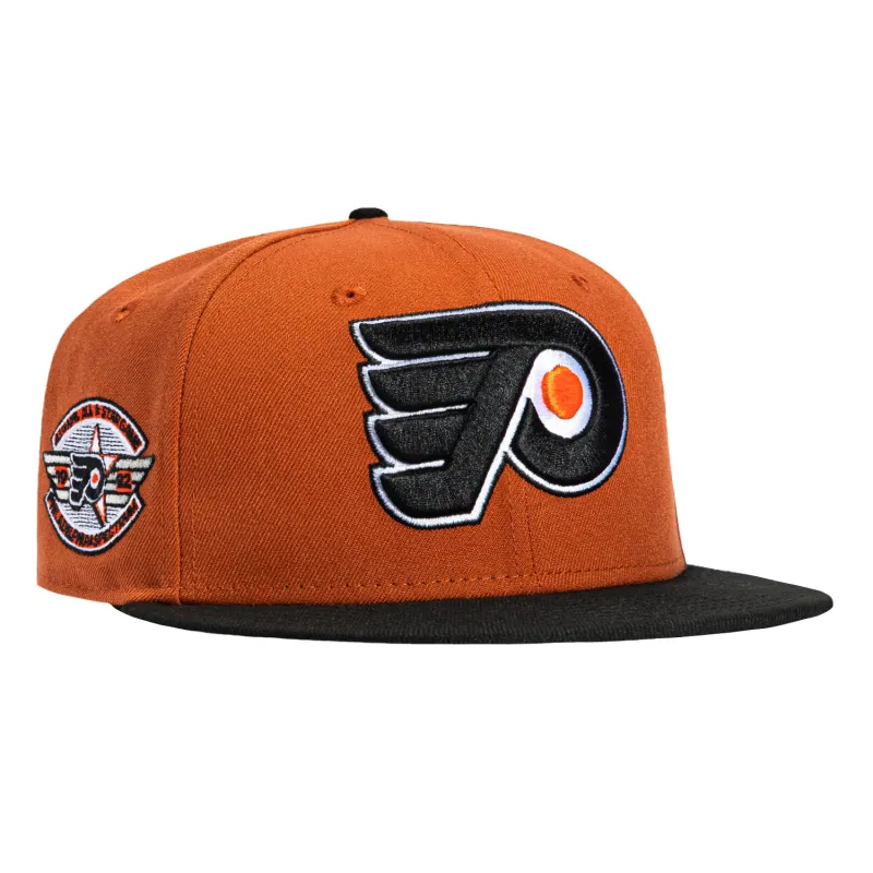 New Era 59Fifty Philadelphia Flyers 1992 All Star Game Patch Hat - Burnt Orange, Black made by New Era