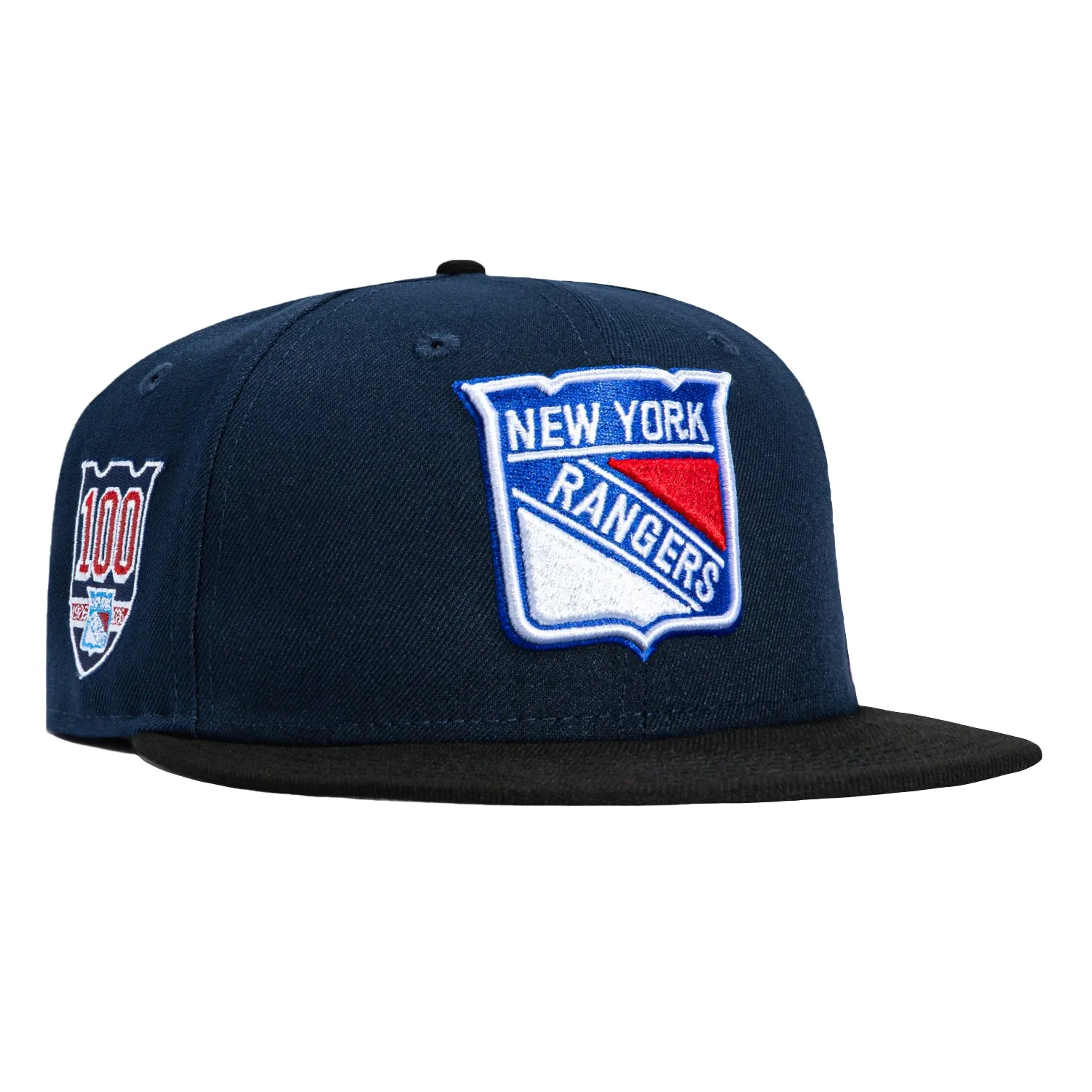 New Era 59Fifty New York Rangers 100th Anniversary Patch Hat - Navy, Black sold by Hat Club