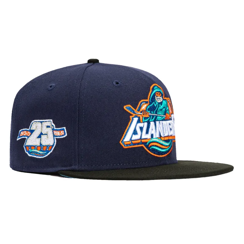 New Era 59Fifty New York Islanders 25th Anniversary Patch Hat - Light Navy, Black sold by Hat Club