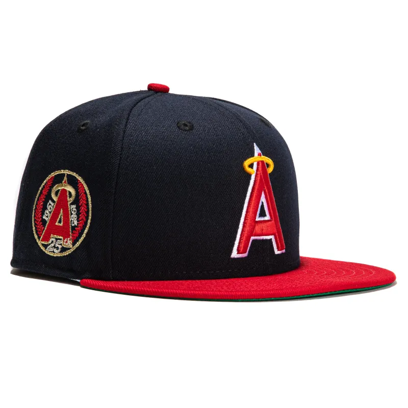 New Era 59Fifty Los Angeles Angels 25th Anniversary Patch Hat - Navy, Red sold by Hat Club