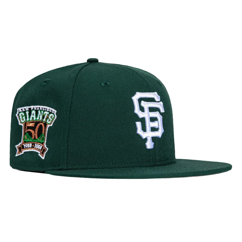 New Era 59Fifty San Francisco Giants 50th Anniversary Patch Hat - Green, Metallic Gold sold by Hat Club