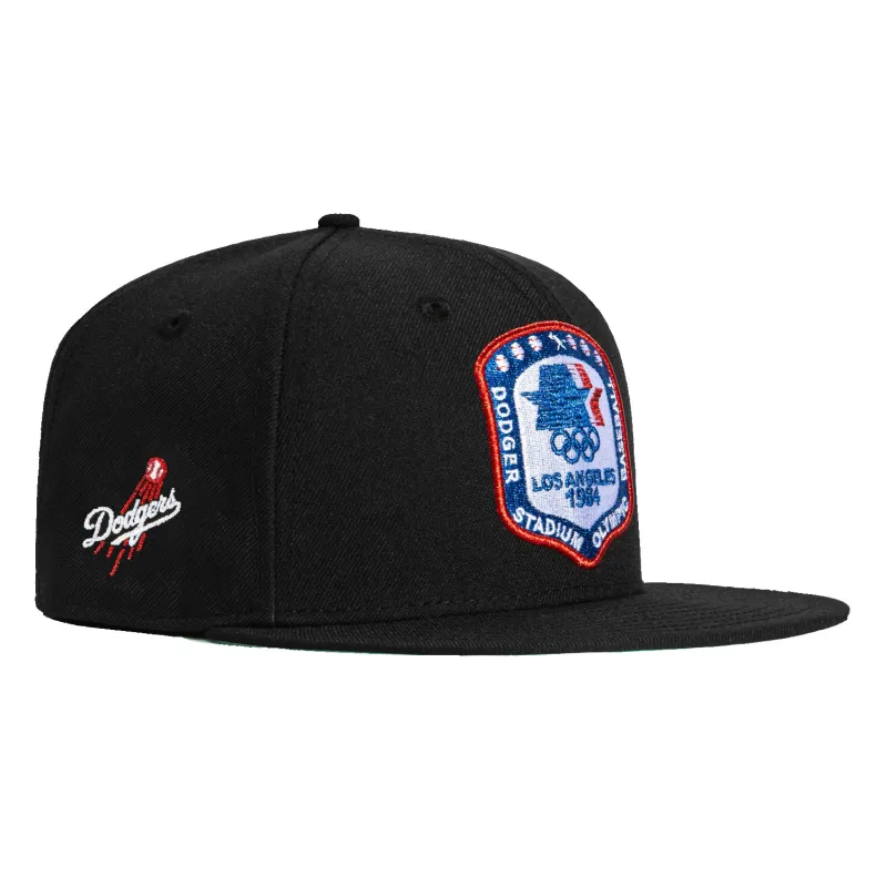 New Era 59Fifty Los Angeles Dodgers Logo Patch 1984 Olympic Stadium Hat - Black sold by Hat Club