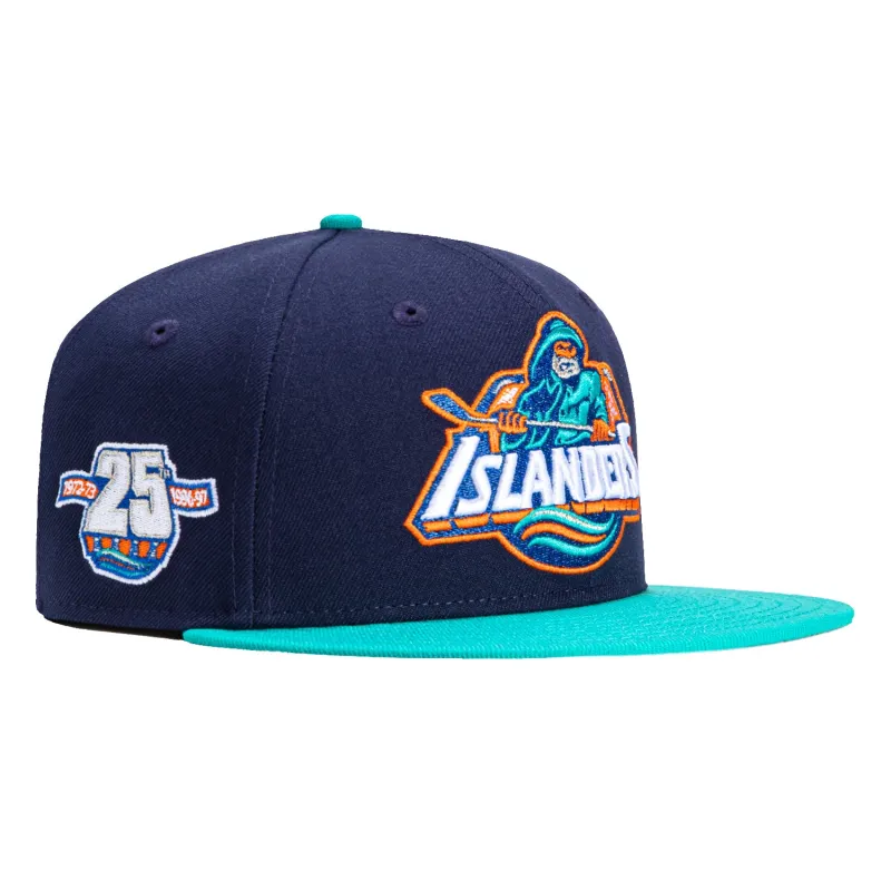 New Era 59Fifty New York Islanders 25th Anniversary Patch Hat - Light Navy, Teal sold by Hat Club