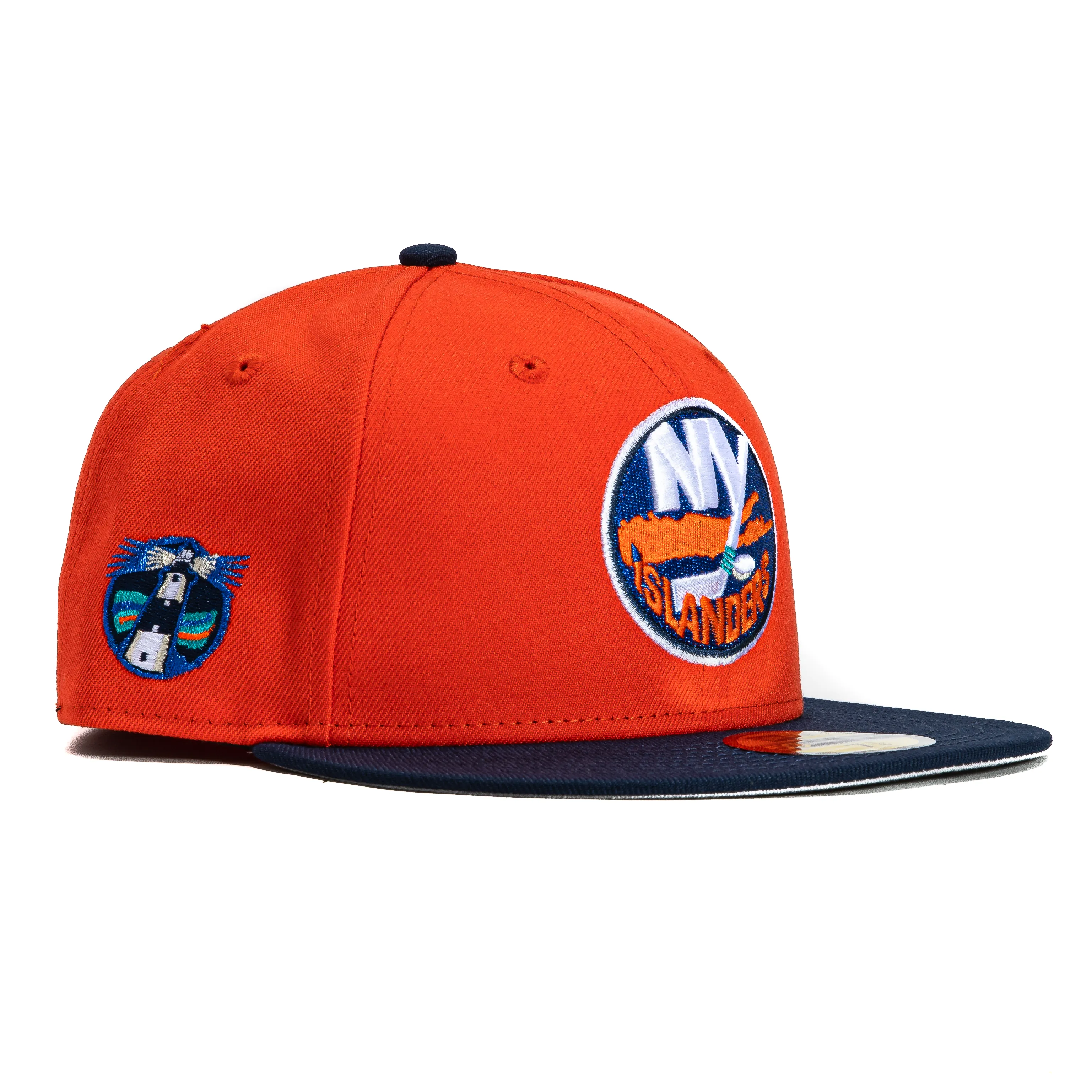 New Era 59Fifty New York Islanders Logo Patch Hat - Orange, Navy sold by Hat Club