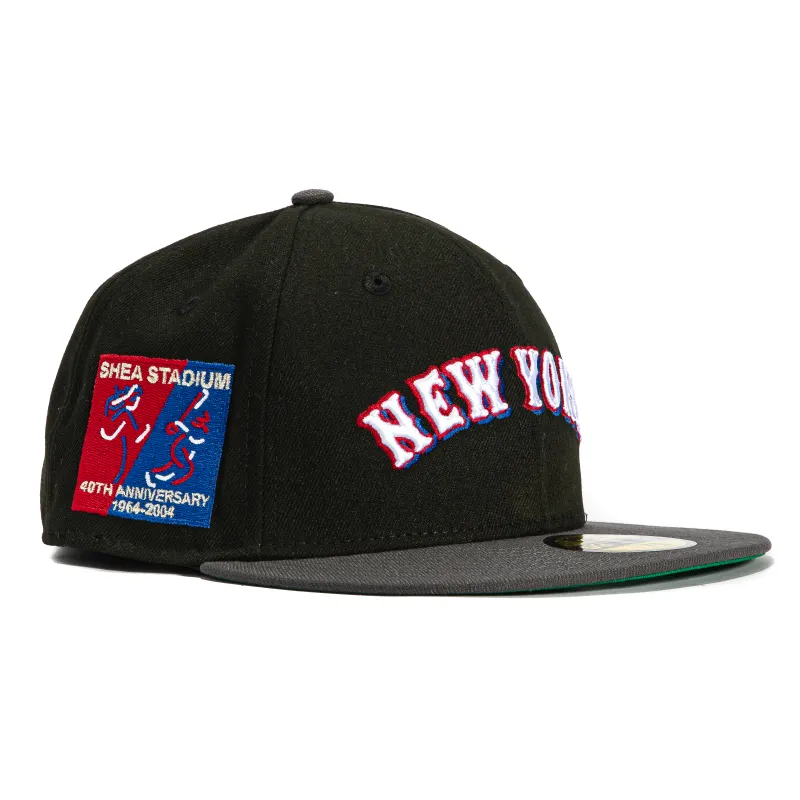 New Era 59Fifty New York Mets 40th Anniversary Stadium Patch Word Hat - Black, Graphite made by New Era