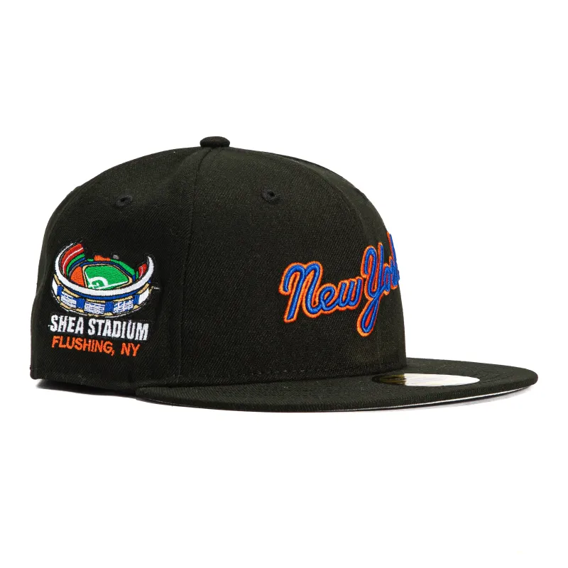 New Era 59Fifty New York Mets Shea Stadium Patch Script Hat - Black made by New Era
