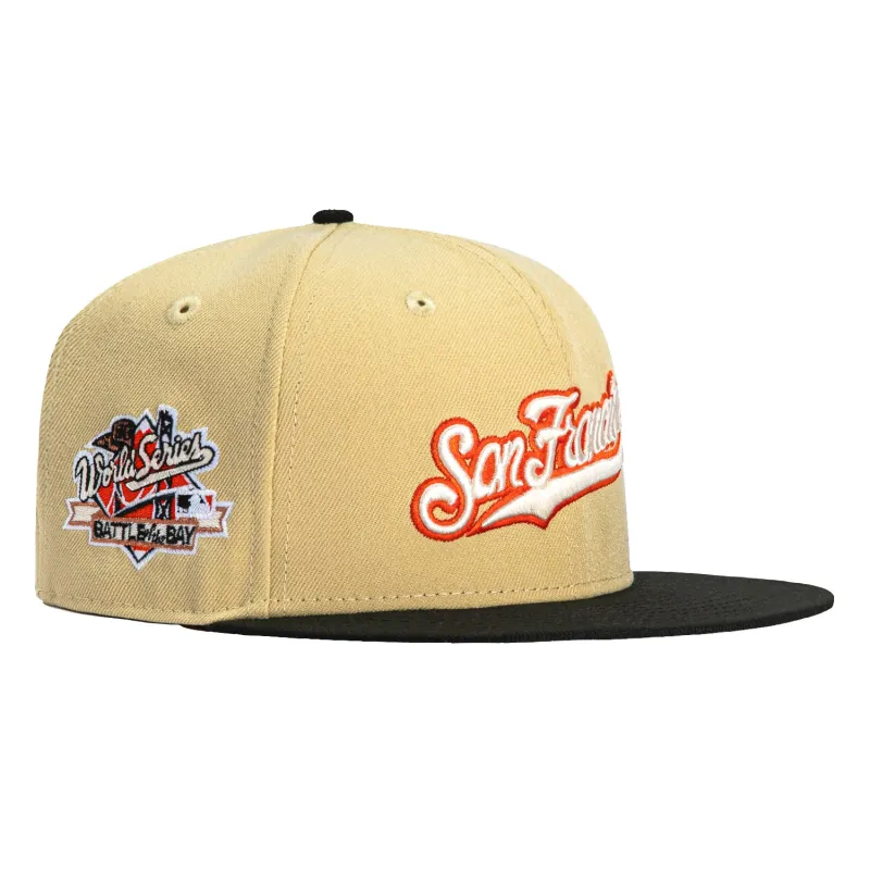 New Era 59Fifty San Francisco Giants Battle of the Bay Patch Script Hat - Tan, Black, White, Orange made by New Era