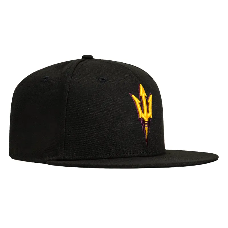 New Era 59Fifty Arizona State University Pitch Fork Hat - Black, Gold, Maroon sold by Hat Club