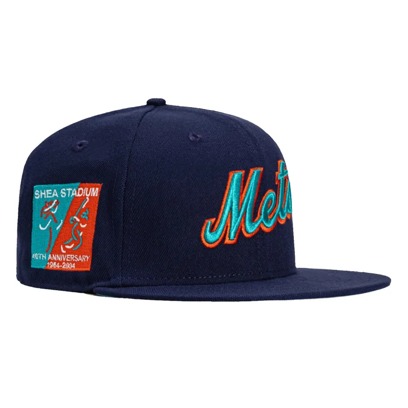New Era 59Fifty New York Mets 40th Anniversary Stadium Patch Word Hat - Light Navy, Teal, Orange sold by Hat Club