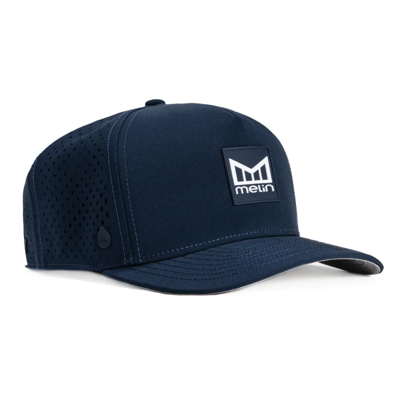 Melin Odysea Stacked Hydro Snapback Hat - Navy made by Hat Club