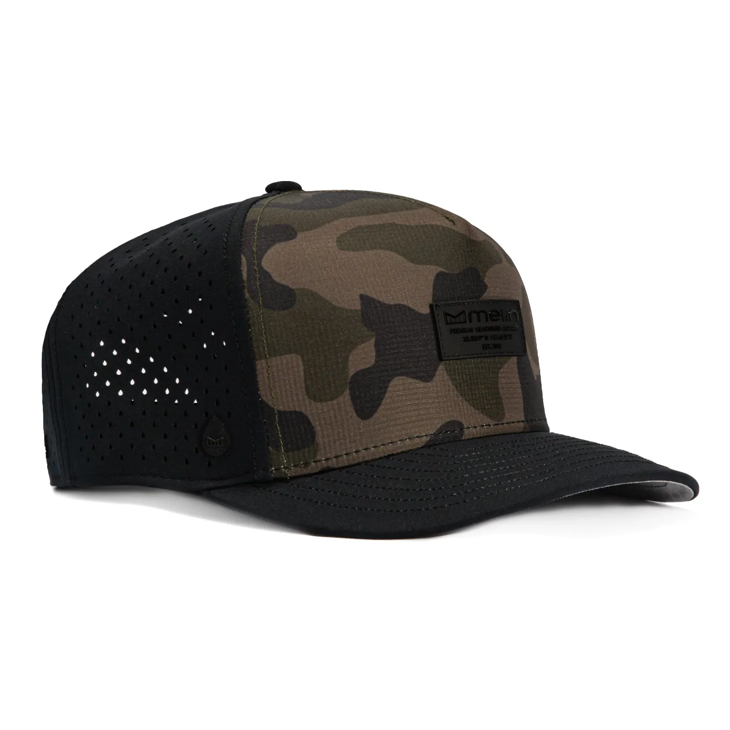 Melin Odyssey Brick Hydro Snapback Hat - Camo, Black sold by Hat Club