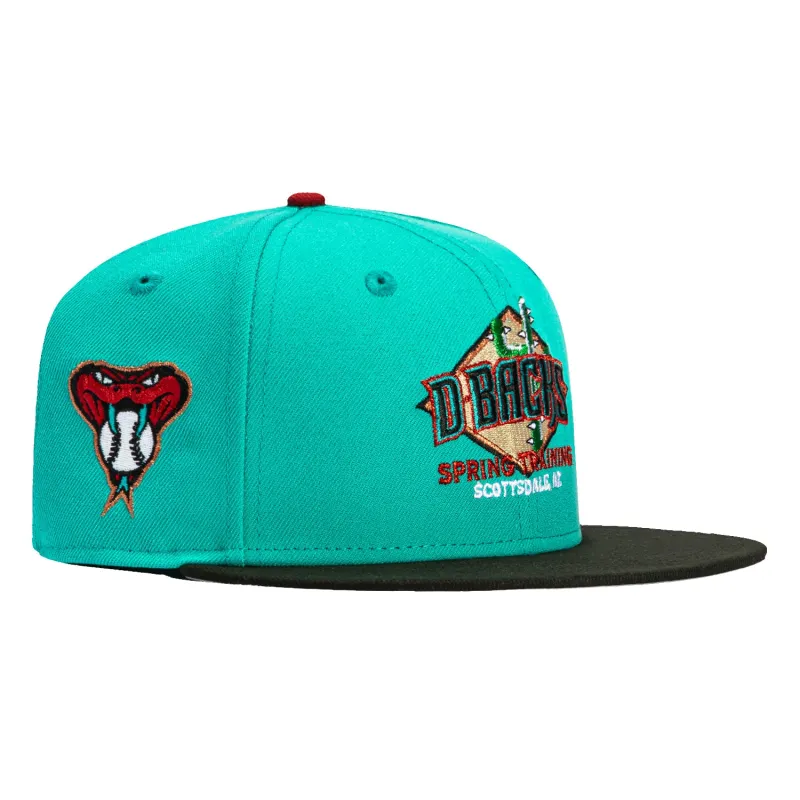 New Era 59Fifty Arizona Diamondbacks Logo Patch Spring Training Hat - Teal, Black sold by Hat Club
