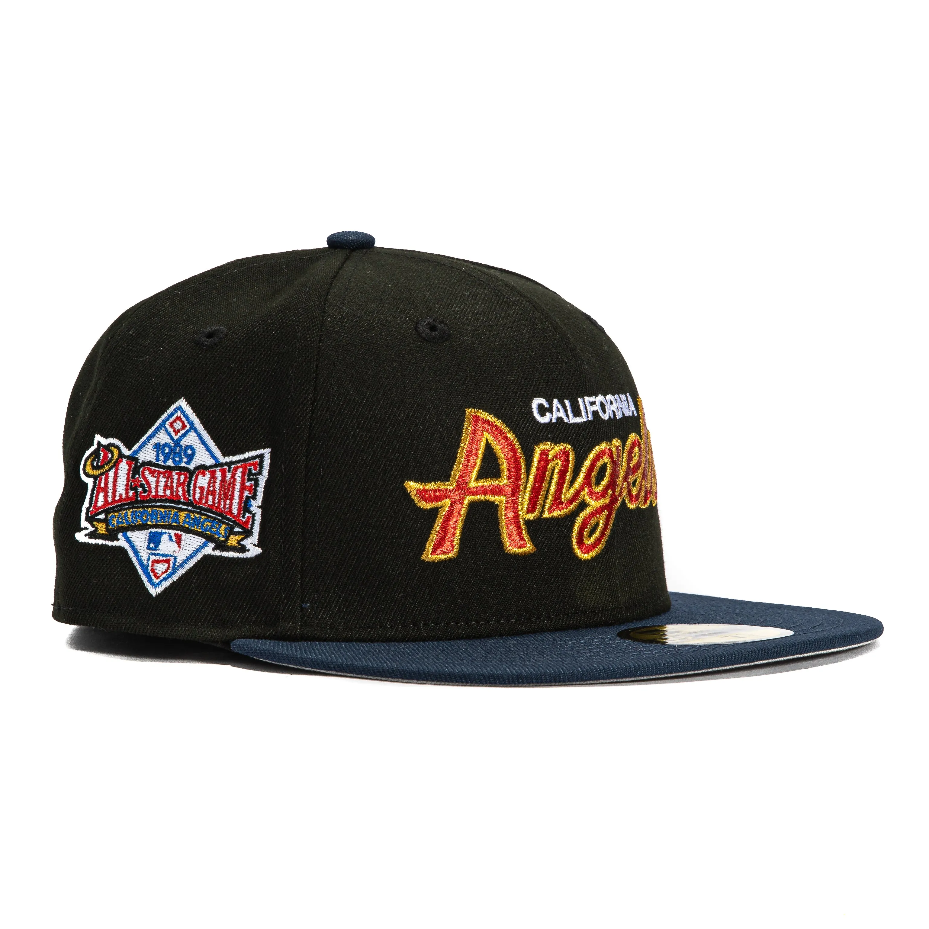 New Era 59Fifty Los Angeles Angels 1989 All Star Game Patch Script Hat - Black, Navy sold by Hat Club