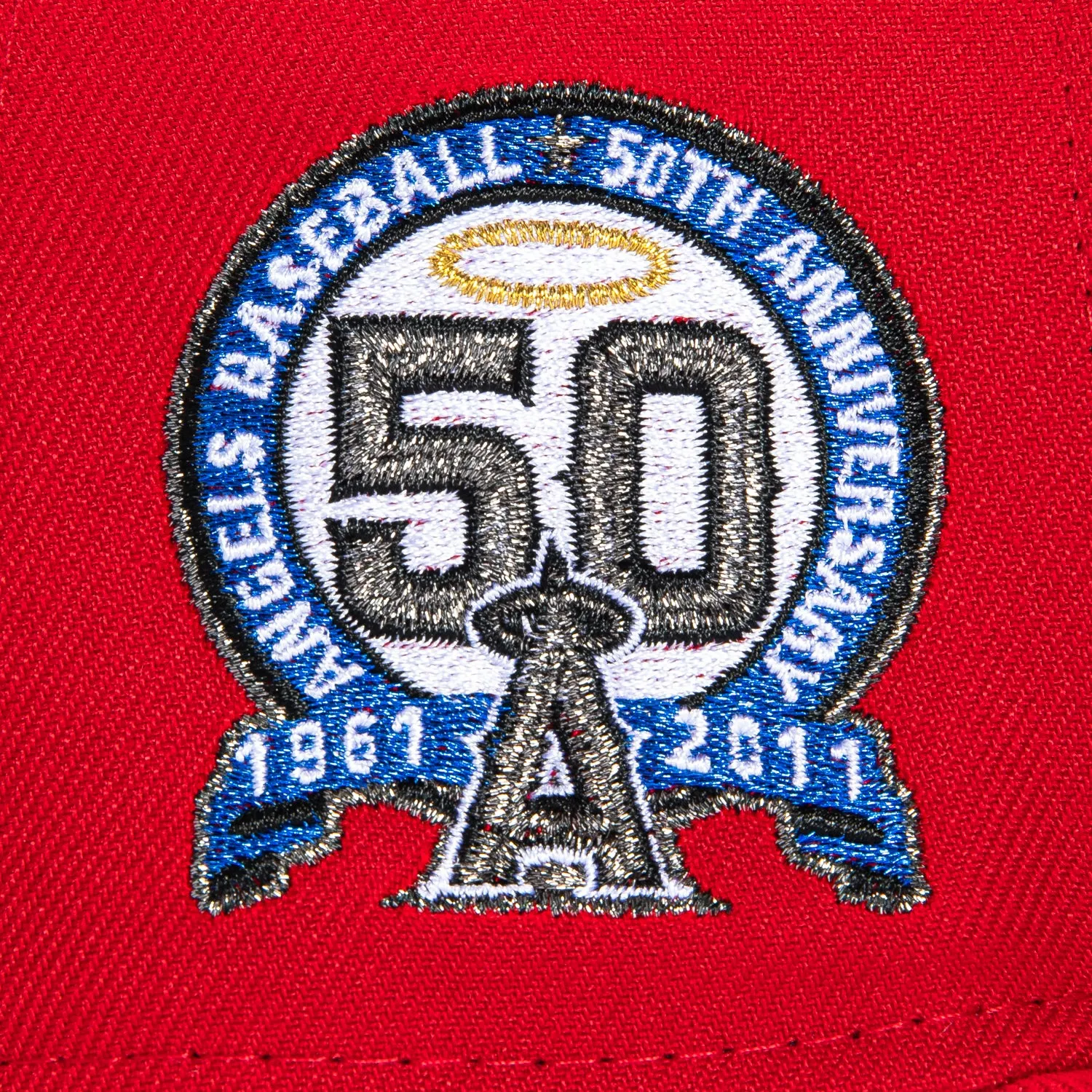 New Era 59Fifty Los Angeles Angels 50th Anniversary Patch City Connect Logo Hat - Red sold by Hat Club product image thumbnail 5