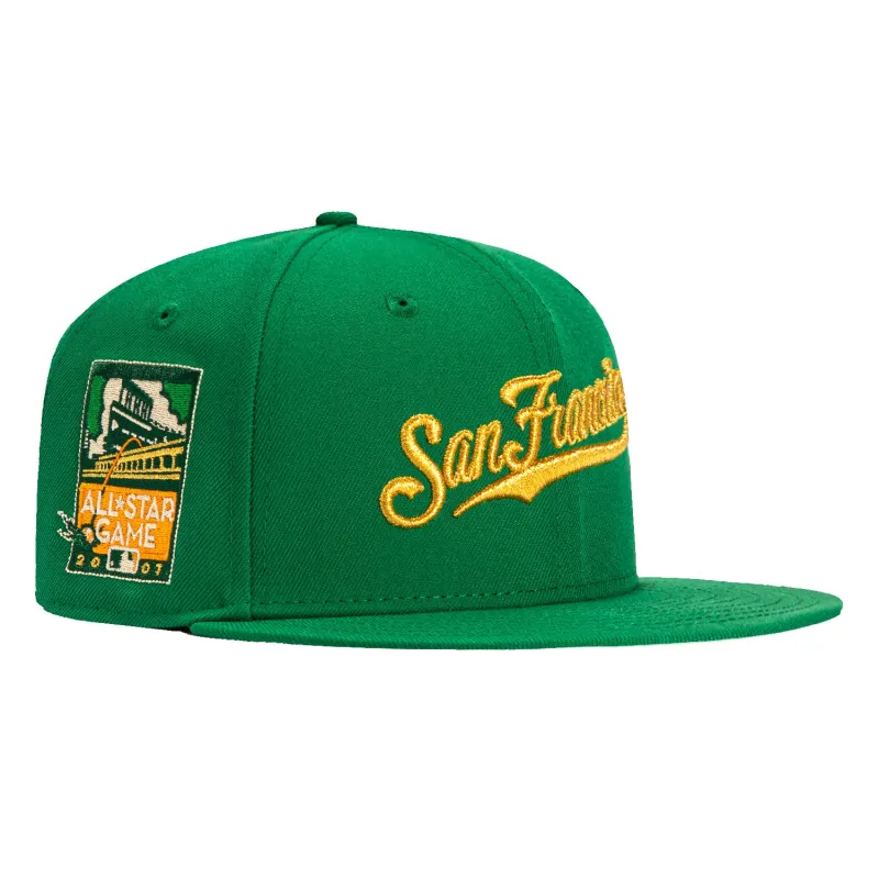 New Era 59Fifty San Francisco Giants 2007 All Star Game Patch Script Hat - Kelly Green, Metallic Gold sold by Hat Club