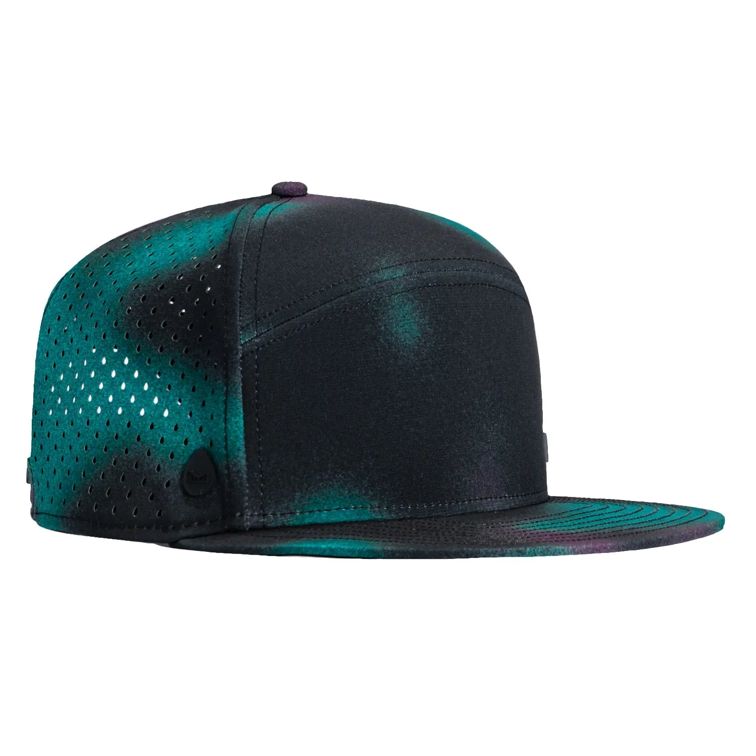 Melin Trenches Icon Hydro Aura Snapback Hat - Black , Teal sold by Hat Club
