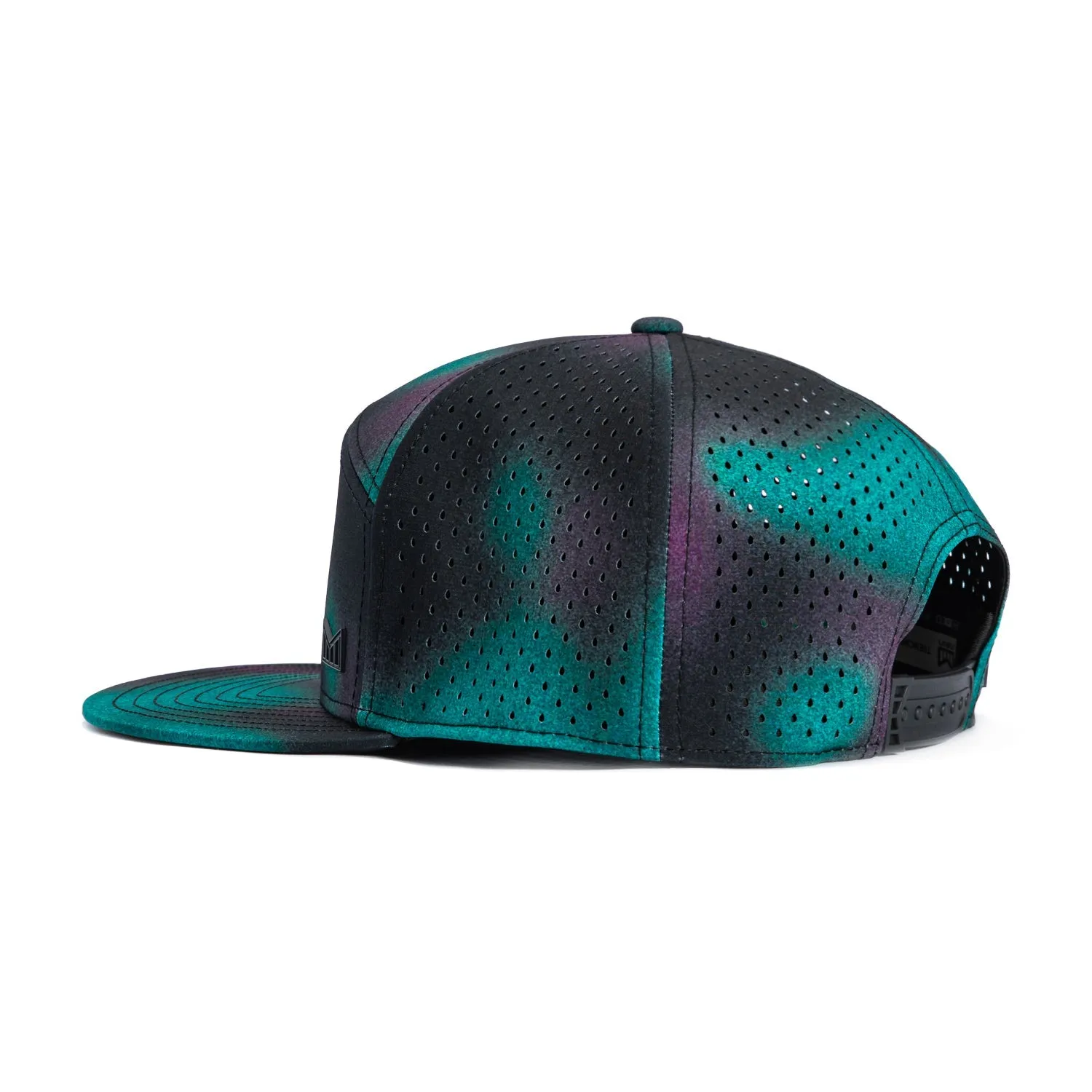 Melin Trenches Icon Hydro Aura Snapback Hat - Black , Teal sold by Hat Club product image thumbnail 2