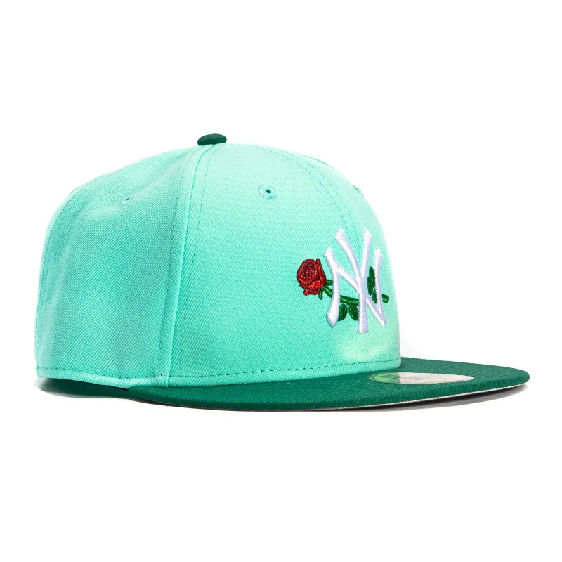 New Era 59Fifty New York Yankees Rose Hat - Mint, Green made by New Era