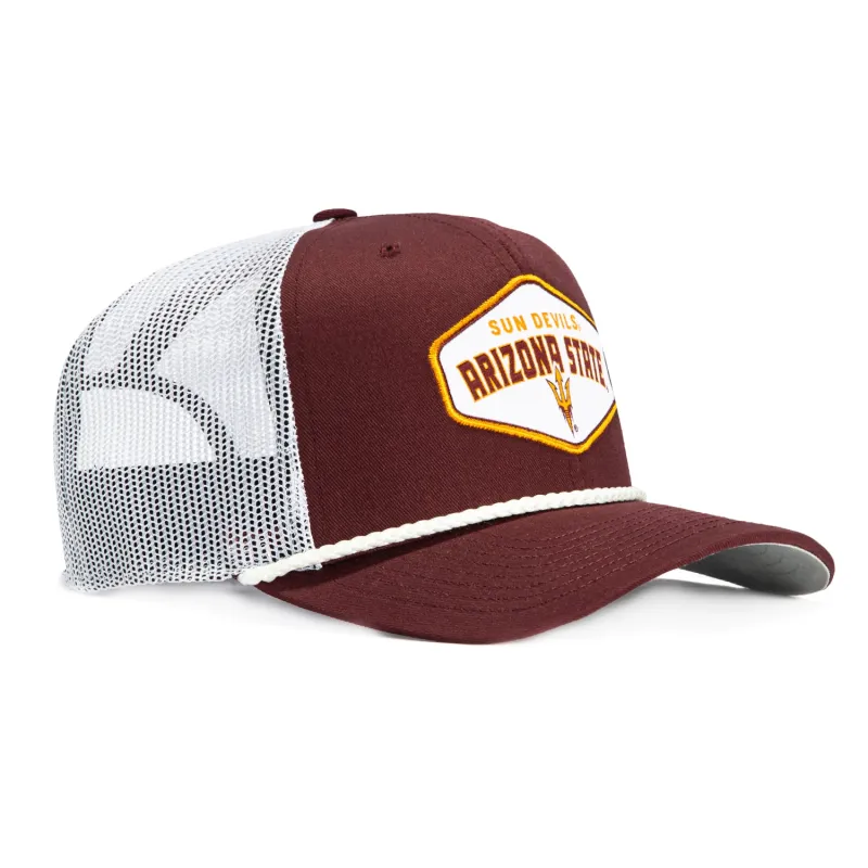 47 Brand Arizona State Sun Devils Ace Out Snapback Trucker Hat - Maroon, White made by 47