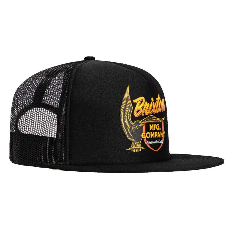 Brixton Highline Mesh Snapback Trucker Foam Hat - Black made by Hat Club