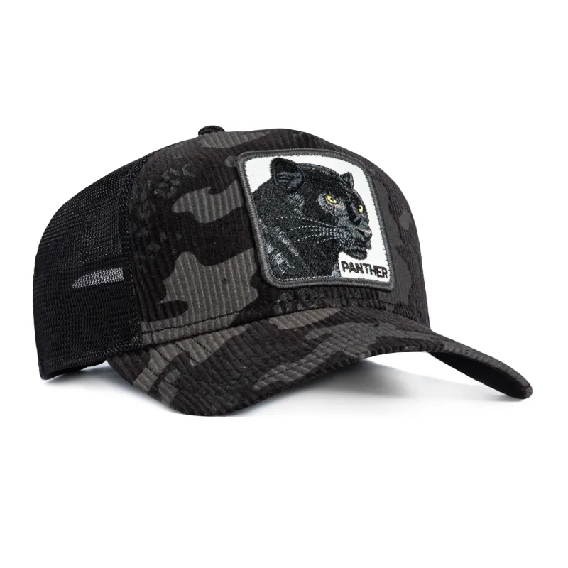 Goorin Bros Panther Adjustable Trucker Snapback Hat - Black Corduroy Camo sold by Hat Club