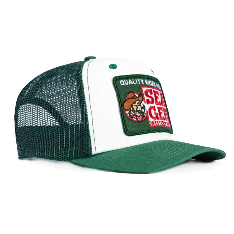 Seager Old Man Snapback Trucker Hat - White, Green sold by Hat Club