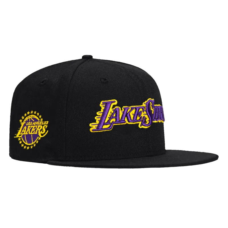 New Era 59Fifty Los Angeles Lakers Logo Patch Lake Show Hat - Black sold by Hat Club