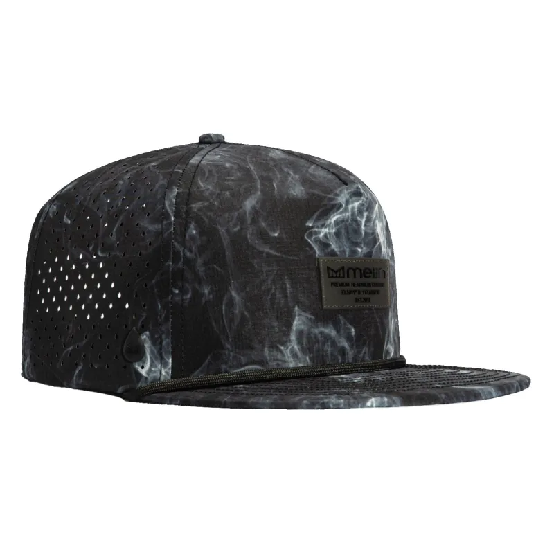 Melin Coronado Brick Hydro Snapback Hat - Black Smoke made by Hat Club