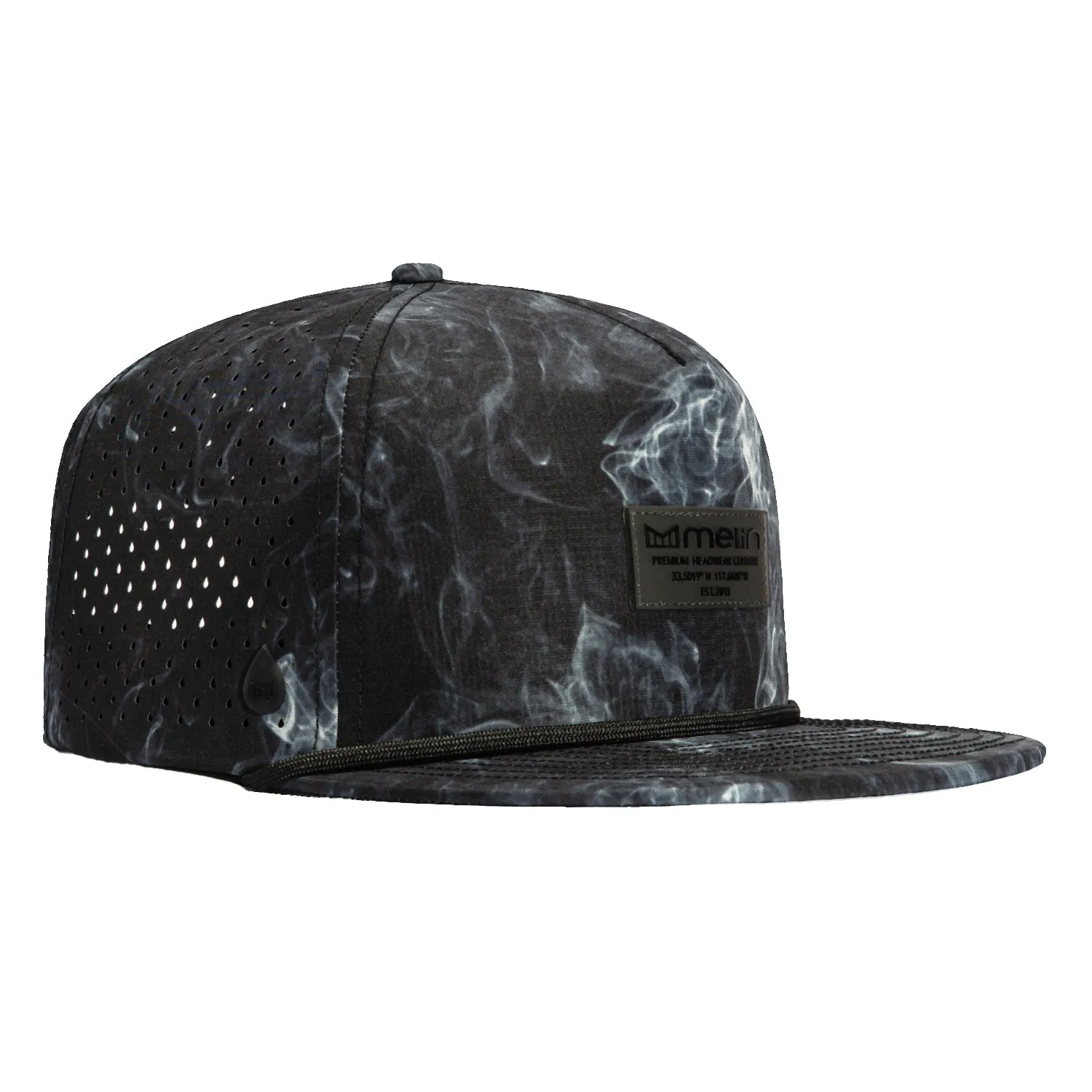 Melin Coronado Brick Hydro Snapback Hat - Black Smoke sold by Hat Club